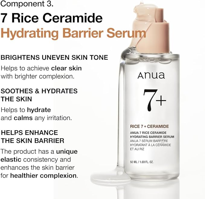 Anua Rice Trio Set : Rice Cleansing Powder & Milky Toner & Hydrating Serum, Marshmallow face mask maker, for Glass skin,Korean Skincare