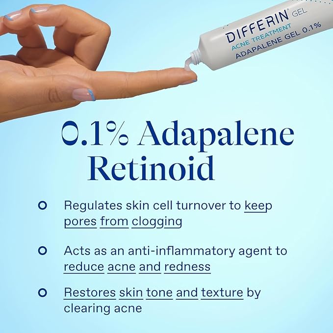 Differin Skincare Kit with Acne Treatments for Face, 3-Step Regimen with Daily Oil-Free Hydrating Face Wash, Differin Adapalene Gel Retinoid, & Face Moisturizer with SPF, Acne Kit For Acne-Prone Skin