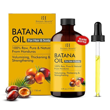 Botanic Hearth 100% Pure Batana Oil For Hair Growth | Infused with Batana Kemel Oil | Hair Oil Repairs Dry Damaged Hair, Strengthening, Healthier - Hair Tonic, 4.0 fl oz