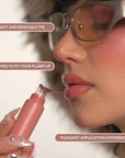 LipLock Jelly Serum for Dry Lips, Long-Lasting, Hydrating, Plumping, Glossy Mask with Rose PDRN, Carrot Collagen, Pillow Peptide, Moisturizing Tinted Lip Balm. (Pink Flan)