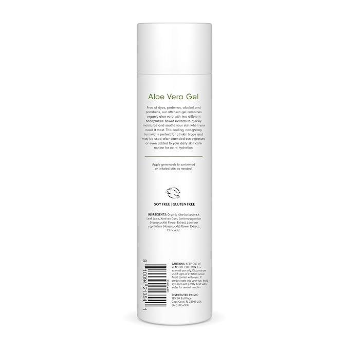 Dr. Mercola Ola Botanicals Aloe Vera Gel (8.75 Fl. Oz.), Made with Honeysuckle Flower Extract, Soothe & Moisturize Skin, Leaping Bunny Certified