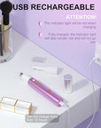 2025 Rechargeable Nose & Ear Hair Trimmer, Dual-Edge Blade Electric Clipper for Women Men, Facial & Eyebrow Hair Removal Tool, Powerful Motor, Painless, Easy to Clean, IPX7 Waterproof (Pink)