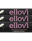 Ellovi Natural Lip Butter Lip Balm - Blossom - Pure Enough to Eat - Made With Just 6 Vegan Ingredients - Moisturizing Lip Care for All Day Hydration (3-Pack)