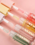Big Brush Head Hydrating Lip Glow Oil Plumping Lip Tint, Hydrating Lip Gloss Tinted Lip Balm Transparent Lip Care, Long Lasting Nourishing Non-sticky Fresh Texture (Cherry)