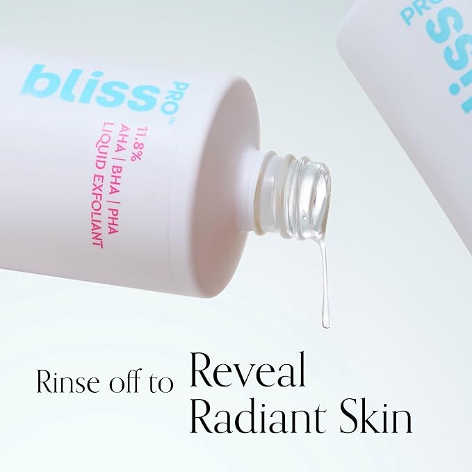 BlissPro™ Liquid Exfoliant - Weekly Exfoliating Treatment with 11.8% AHA, BHA, PHA - 4 Fl Oz | Smooths Skin Texture, Reduces Pores & Fine Lines