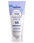 Coppertone Every Tone Invisible Finish Face Sunscreen Lotion SPF 55, Lightweight, Blends in Clear Sunscreen for All Skin Tones, 2 Fl Oz Tube