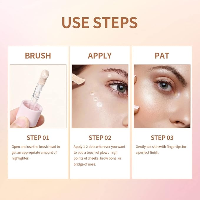 Liquid Highlighter Natural Glow For Face & Body, Rose gold)