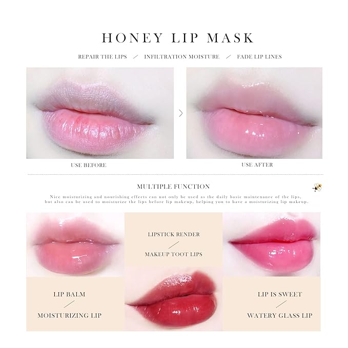 2Pcs Bee Lip Balm Honey Pot, Exfoliator