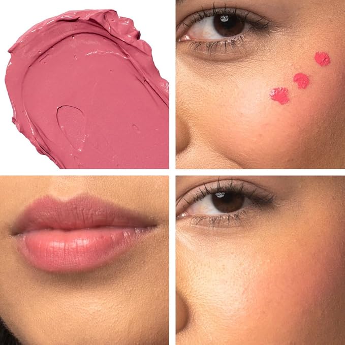 Palladio Liquid Blush for Cheeks & Lips 2-in-1 Makeup, Weightless Cream Formula, Smudge Proof Long-Wearing, Natural Look, Dewy Finish, Cool Pink
