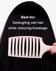 L'ANGE HAIR Siena Wide Curved Vented Hair Brush | Detangle with Nylon Bristles Best for Tangles and Knots Ideal Men Women Brushes Airflow Blush