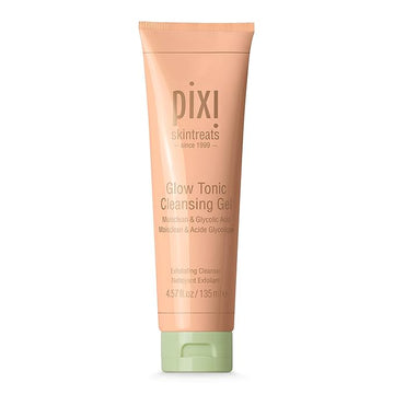 Pixi Beauty Glow Tonic Cleansing Gel 135ml | Glycolic Acid Facial Cleanser | Purify and Brighten Complexion | Ginseng Improves Circulation | 4.57 Fl Oz