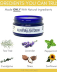 Yellow Bird Foot Cream – Hydrating Tea Tree Oil Foot Balm with Essential Oils. Natural Athletes Foot Treatment. Moisturizing Cracked Feet Repair & Callus Remover. Made In USA - 2 oz