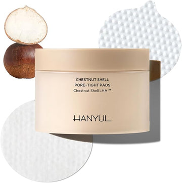 HANYUL Chestnut Shell Pore Tight Toner Pads | Daily Mask for Spot Care, Mild Exfoliating with AHA & BHA & LHA, Skin Smoothing and Refining, Vegan Certified, Korean Skincare, 50 Sheets (150ml)
