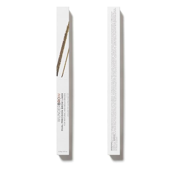 Wunderbrow Dual Precision Brow Liner, Eyebrow Liner Pencil With Angled Tip and Ultra Fine Tip Dual Precision Brow Liner Eye Brow Make Up, Color Brunette