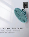INNERNEED Food-Grade Soft Silicone Body Scrubber Shower Brush Handheld Cleansing Skin Brush, Gentle Exfoliating and Lather Well (Dark Green)
