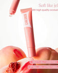 LipLock Jelly Serum for Dry Lips, Long-Lasting, Hydrating, Plumping, Glossy Mask with Rose PDRN, Carrot Collagen, Pillow Peptide, Moisturizing Tinted Lip Balm. (Peach Muse)