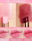 evpct 2Pcs Peach Red Cherry Magic Mood Color Changing Lipstick Long Lasting 24 Hours Original for Women, PH Color Change Changing Jelly Lipstick Tinted Lip Balm Gloss Stain Makeup Set labiales magicos