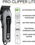 Supreme Trimmer Pro Clipper Lite | 210 Min Run Time Professional Hair Cutting Tool Set + Hair Comb, Scissors & Fade Blade | STC5000