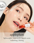 NOONI Korean Hydrating Lip Oil - Appleplum | Long-Lasting, Moisturizing, Plumping, Revitalizing for Dry Lips, Waterproof, No Peel Off, Korean Tint, Hydrating, Nourishing Crystal Clear, 0.12 FL Oz