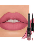 Kaely 2-in-1 Matte Lipstick and Lip Liner, Liquid Lip Stain Makeup for women Long Lasting Waterproof Smudge Proof, labiales matte mate larga duracion listip 24 hours originales, 35 Mauve Pink