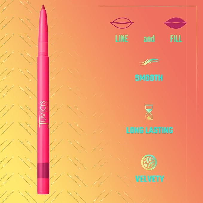 Juvia's Place Coffee Shop Luxe Lip Liner - Wine - Colorstay Matte Finish Lip Pencil, Makeup for Natural Long Lasting Beauty and Sensational Wear, Lip Stain Kiss Proof Cometics