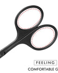 LIVINGO 3.75" Premium Nose Hair Scissors, Curved Safety Blades with Rounded Tip for Trimming Small Details Facial Hair, Ear Hair, Eyebrow (Black)