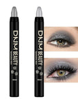 Kaely 2Pcs Cream Eyeshadow Stick Set for Eyes,Dazzling Grey & Silver Shimmer Pen,Eye Brightener Halloween Makeup,sombras para ojos,Smooth Eye Shadow Highlighter Crayon Pencil Waterproof,02+16