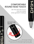 evpct Dazzling Grey Shimmer Cream Eye Shadow Brightener Sticks Set for Eyes, Grey Shimmery Matte Pencil Eye shadow Applicator Stick Pen Palette Makeup Waterproof sombras en crema para ojos 02#