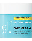 e.l.f. Holy Hydration! Face Cream, Broad Spectrum SPF 30 Sunscreen, Moisturizes & Softens Skin, Quick-Absorbing & Ultra-Hydrating,1.7 Ounce