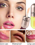evpct 3Pcs Peach Aloe Vera Avocado Mini Clear Color Changing Lip Oil Tinted Lip Gloss Set for Women Girls Lip Balm Tint Stain Glaze Pack Lipstick Magic labiales magicos brillos para labios
