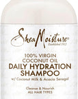 SheaMoisture Virgin Coconut Shampoo, Daily Hydration – Color-Safe Formula with Organic Shea Butter for All Types, Curly Hair Care, 13 Oz