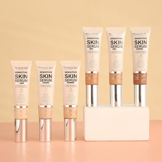 PHOERA Essence Foundation, Hypoallergenic Full Coverage Foundation Serum, Beige, norm)