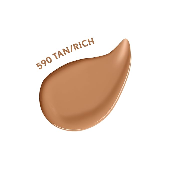COVERGIRL Clean Fresh Nourishing Skin Tint, 590 Tan/Rich, Liquid Foundation, Dewy Finish, Infused with Coconut & Aloe, Vegan Formula