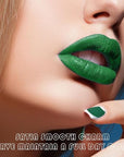evpct 2Pcs Light Festival Green Matte Liquid Lipstick Lip Gloss Stain and Retractable Lip Liner Makeup Set for Women Long Lasting Waterproof 24 Hours Lipstick labial mate larga duracion 24 49#