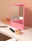 Non-Reversing Mirror, True Image Reflection, Precision True Images Real Reflection, Precision Glass Viewing Angle, Makeup Vanity Non-Magnifying Tabletop Beauty Mirror (Pink, Small)