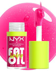 NYX PROFESSIONAL MAKEUP Fat Oil Lip Drip, Moisturizing Lip Oil Gloss, Vegan Tinted Formula, Up to 12 HR Hydration - Supermodel (Shimmering Magenta)