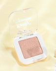 evpct Champagne Shimmer Single Eyeshadow Palette, Rose Gold Ice Pink Nude Glitter Cream Eye shadow Palette Singles Brightener Makeup for Older Women, High Pigment Waterproof Monochrome Mini Eyeshadow