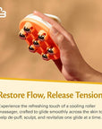 Lymphatic Drainage Massager with Cooling Steel Rollers for Body Sculpting, Cellulite & Sore Muscles, Grip-Friendly Massager with Ergonomic Design for Arms, Thighs, Glutes and Stomach by M3 Naturals