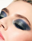 MAKE Beauty Multi-Chromatic Eye Shadow. Metal Reflecting Luminous Foil Finish Creamy, Buildable, Dimensional Long-wear, Crease-proof Powder Eyeshadow, Multichrome Shade - Spark, Navy Blue