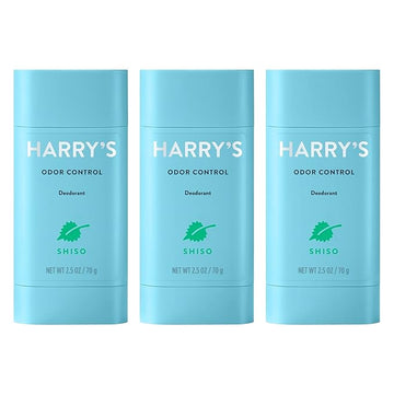 Harry's Aluminum Free Deodorant for Men - Odor Control, Shiso Scent, 2.5 Oz, 3-Pack, Men Deodorant Aluminum Free