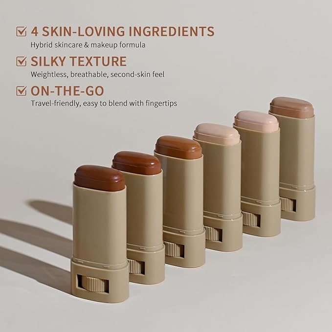 Beauty Balm Serum Boosted Skin Tint, Foundation Stick, Tinted Moisturizer for Face, Full Coverage Foundation, Concealer Stick for Foundation Makeup, Contour Sticks for Face Makeup, Dewy Finish (#0306)