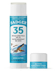 Badger Mineral Sunscreen Face Stick SPF 35, 97% Organic Unscented Zinc Oxide Travel Sunscreen, Coral Reef Safe Travel Size Stick, .65 oz