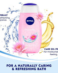 Nivea Bath Shower Water Lily Oil, 250 ML, Moisturizing Skin Cleanser with Oil Pearls and Water Lily Fragrance