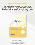 SNP Vitaronic Ampoule Sheet Mask | Nourishing, Moisturizing, and Refreshing for All Skin Types with Vitamin B, C, D, and E | Face Masks Skincare | Korean Skin Care Facial Mask | 10 Sheets