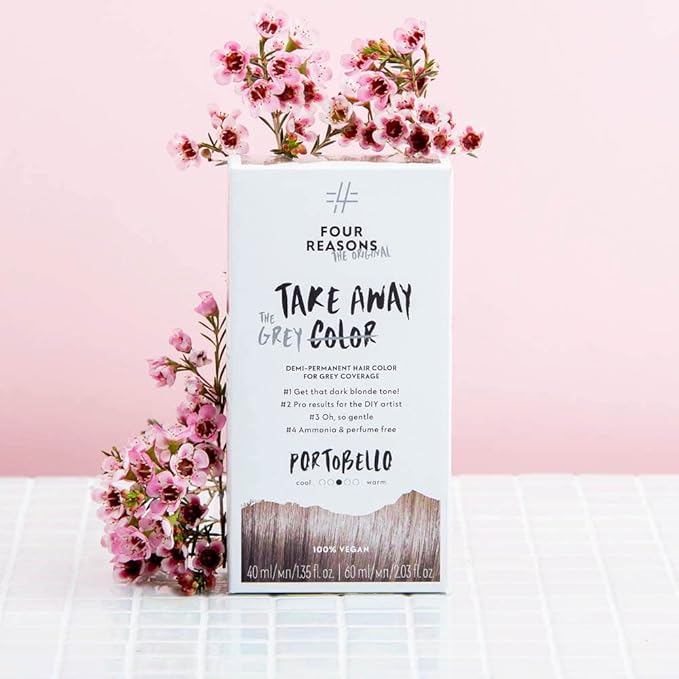 Four Reasons Takeaway Root Touch Up Hair Dye – Portobello 7.0 – Demi-Permanent Color - Gray Coverage Root Hair Dye for Women –Vegan & Fragrance Free