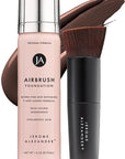 MagicMinerals AirBrush Foundation by Jerome Alexander – 2pc Set with Airbrush Foundation and Kabuki Brush - Spray Makeup with Anti-aging Ingredients for Smooth Radiant Skin - Dark Espresso