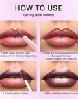 evpct Dark Brown Metallic Glitter Lip Liner and Lipstick Combo Lip Gloss Stain Set Makeup for Women Long Lasting Waterproof 24, Chocolate Metallic Shimmer Frosted Iridescent Shiny Liquid Lipstick 11