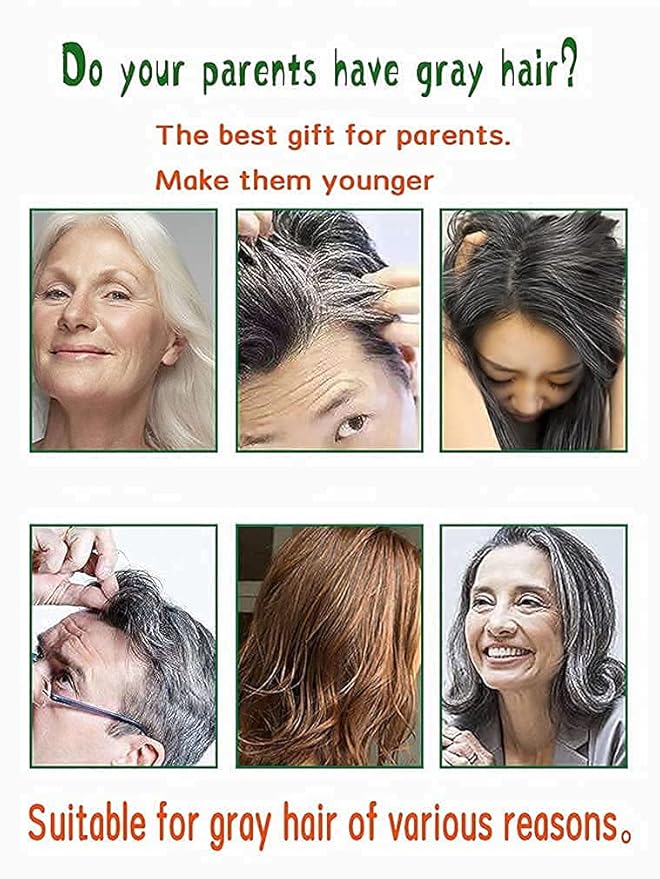 Black Hair Dye Shampoo Permanent YIZHONG Hair Color For 100% Gray Coverage Women Men 3 In1 Easy Comb Dyeing Instincts Hair Color 3 In 1 (Natural Black)