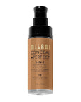 Milani Conceal + Perfect 2-in-1 Foundation + Concealer for a Flawless Complexion, Under Eye Corrector, Cover Redness and Imperfections, Waterproof and Sweatproof - Spiced Almond