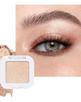 evpct Light Nude Brown Shimmer Single Eyeshadow Palette Makeup for Older Women, Iced Latte Glitter Sparkle Cream Eye Shadow Palette Brightener Makeup for Older Women, High Pigment Monochrome Eyeshadow